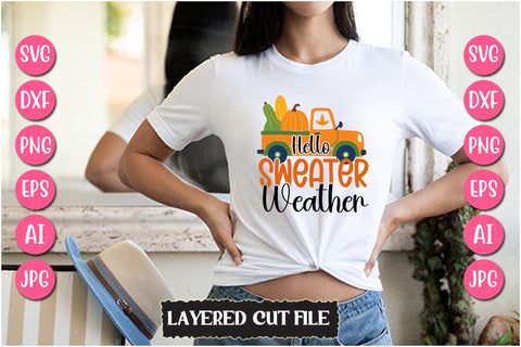 Hello Sweater Weather SVG Cut File SVG Newmockups 
