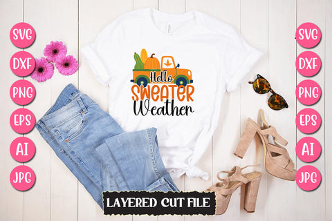 Hello Sweater Weather SVG Cut File SVG Newmockups 