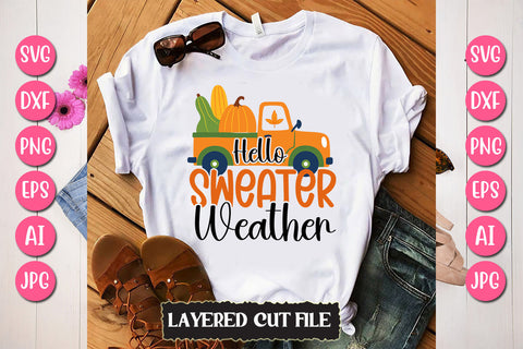 Hello Sweater Weather SVG Cut File SVG Newmockups 