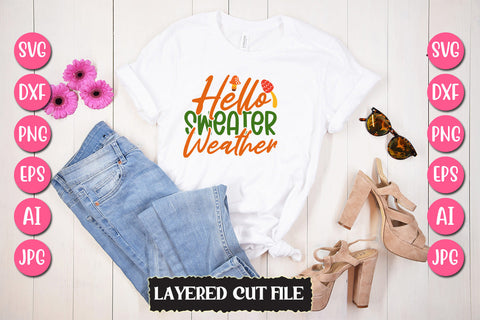Hello Sweater Weather SVG Cut File SVG Newmockups 