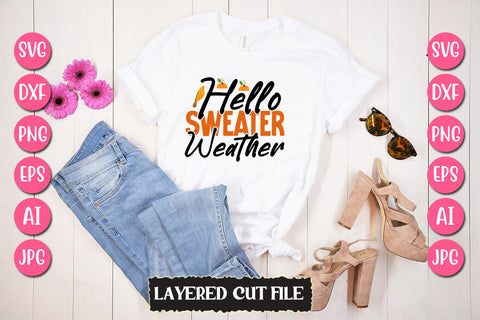Hello Sweater Weather SVG Cut File SVG Newmockups 
