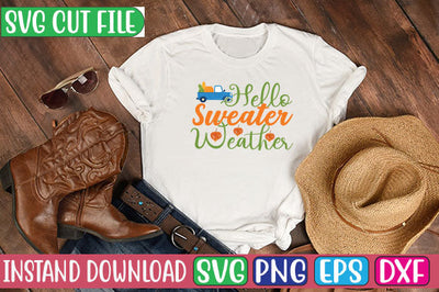 Hello Sweater Weather SVG Cut File SVGs, Quotes and Sayings, Food & Drink, Holiday,On Sale, SVG Studio Innate 