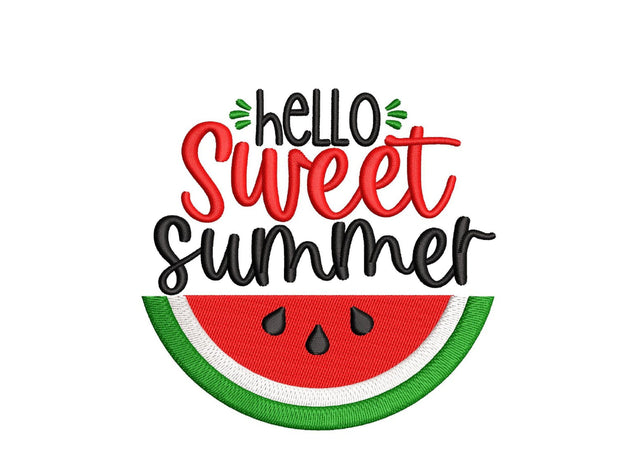 Hello Sweet Summer Machine Embroidery Design, 5 sizes, Instant Download Embroidery/Applique DESIGNS Nino Nadaraia 