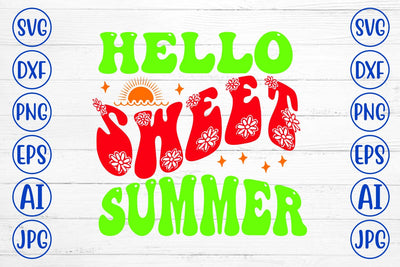 Hello Sweet Summer Retro SVG SVG Syaman 