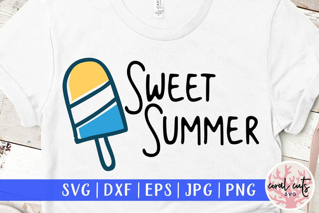 Hello Sweet Summer – Summer SVG EPS DXF PNG SVG CoralCutsSVG 