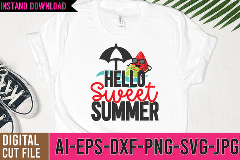 Hello Sweet Summer SVG Cut File SVG BlackCatsMedia 