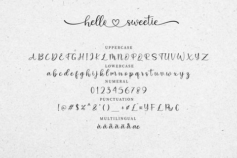 Hello Sweetie Font Jun Creative 