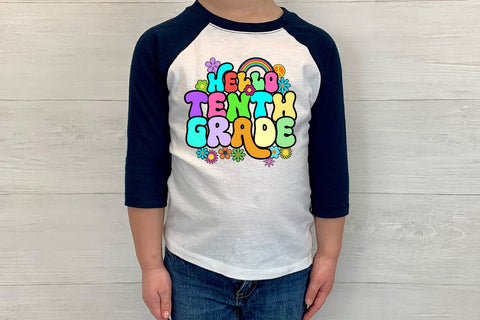 Hello Tenth Grade First Day School I Back to School PNG Sublimation Happy Printables Club 