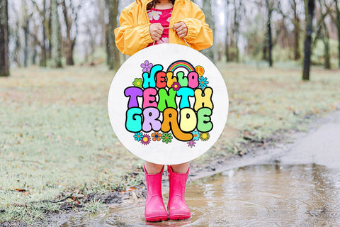 Hello Tenth Grade First Day School I Back to School PNG Sublimation Happy Printables Club 