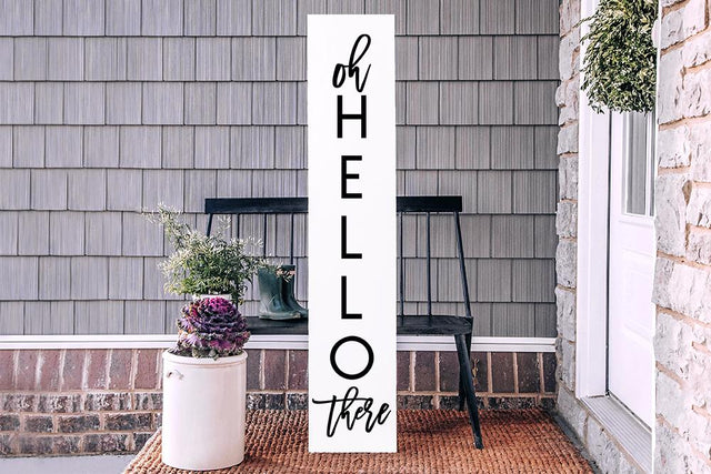 Hello There Vertical Porch Sign SVG Ikonart Design Shop 