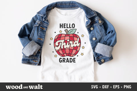 Hello Third Grade Apple SVG | Back To School SVG SVG Wood And Walt 