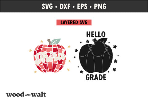 Hello Third Grade Apple SVG | Back To School SVG SVG Wood And Walt 