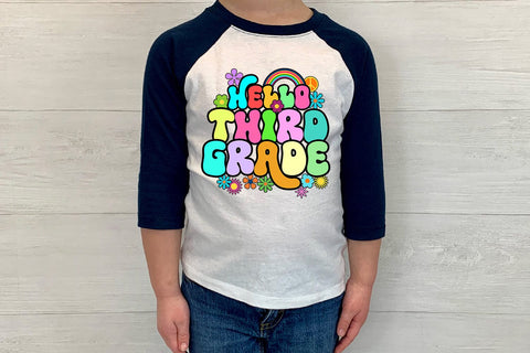 Hello Third Grade First Day School PNG I Back to School PNG Sublimation Happy Printables Club 