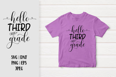 Hello Third Grade SVG. 3rd Grade. 1st Day of School SVG SVG LaBelezoka 