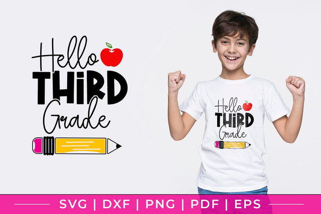 Hello Third Grade SVG | Back to School SVG SVG CraftLabSVG 