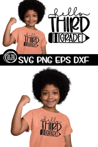Hello Third Grade Svg - Back To School - SVG -SVG PNG EPS SVG On the Beach Boutique 