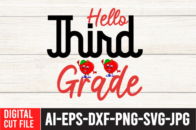 Hello Third Grade SVG Cut File SVG BlackCatsMedia 