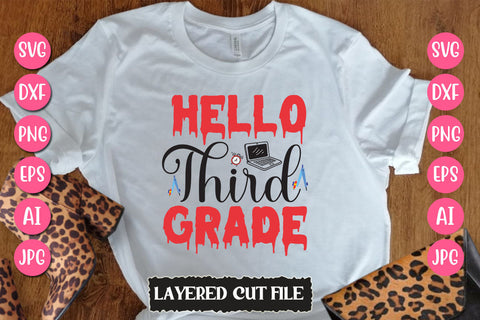 Hello Third Grade SVG Cut File SVG Newmockups 