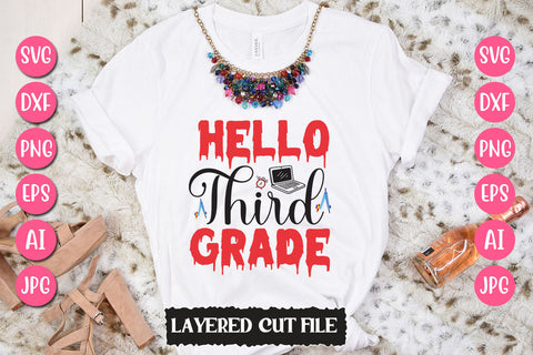 Hello Third Grade SVG Cut File SVG Newmockups 