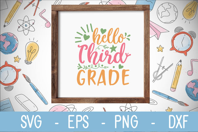 hello third grade SVG cut file SVG Svgcraft 
