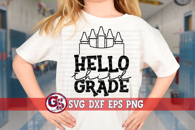 Hello Third Grade SVG DXF EPS PNG SVG Greedy Stitches 