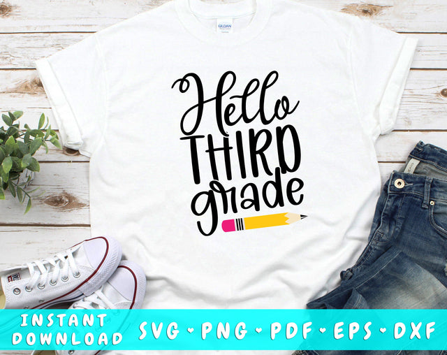 Hello Third Grade SVG SVG HappyDesignStudio 