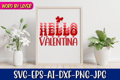 Hello Valentina Retro Valentine's Design SVG Blessedprint 