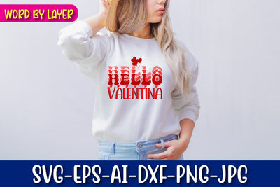 Hello Valentina Retro Valentine's Design SVG Blessedprint 