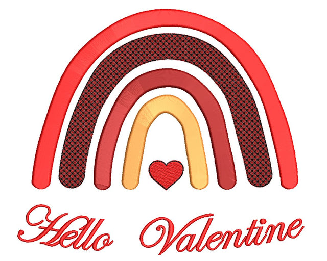 Hello Valentine, Boho Rainbow Machine Embroidery Design Embroidery/Applique DESIGNS Canada Embroidery 
