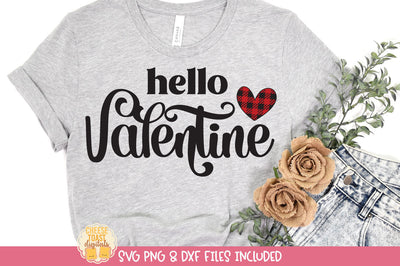 Hello Valentine | Buffalo Plaid Heart Valentine's Day SVG SVG Cheese Toast Digitals 