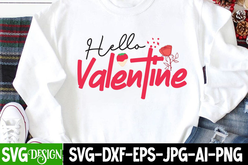 hello valentine SVG Cut File, hello valentine PNG SVG BlackCatsMedia 