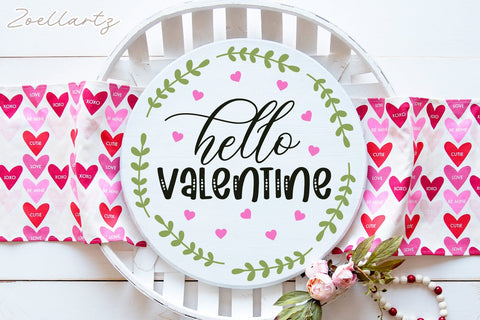 Hello Valentine SVG Cut Files Valentine's Day Design SVG zoellartz 