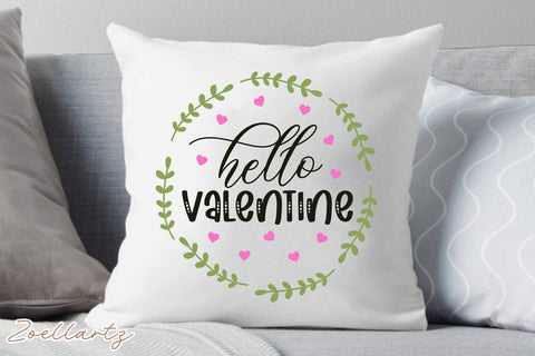 Hello Valentine SVG Cut Files Valentine's Day Design SVG zoellartz 