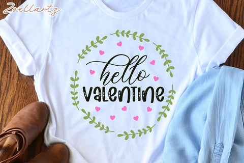 Hello Valentine SVG Cut Files Valentine's Day Design SVG zoellartz 