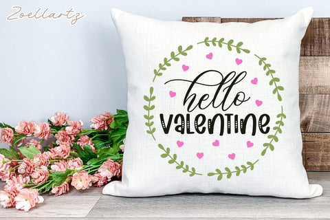 Hello Valentine SVG Cut Files Valentine's Day Design SVG zoellartz 