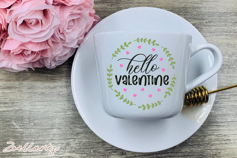 Hello Valentine SVG Cut Files Valentine's Day Design SVG zoellartz 