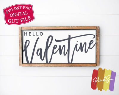 Hello Valentine SVG Files | Farmhouse Valentine's Day Svg | Valentine Svg | Commercial Use | Digital Cut Files (1138873299) SVG PinkZou 