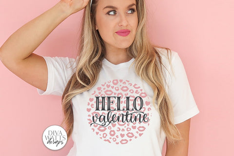 Hello Valentine SVG | Leopard Print Design SVG Diva Watts Designs 