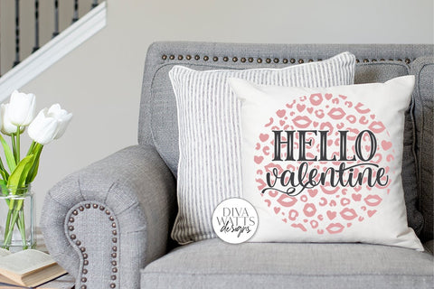 Hello Valentine SVG | Leopard Print Design SVG Diva Watts Designs 