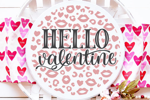 Hello Valentine SVG | Leopard Print Design SVG Diva Watts Designs 