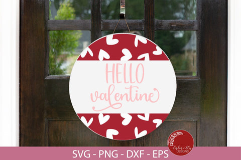 Hello Valentine SVG-Valentine Round Sign SVG SVG Linden Valley Designs 