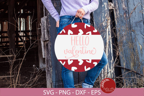 Hello Valentine SVG-Valentine Round Sign SVG SVG Linden Valley Designs 