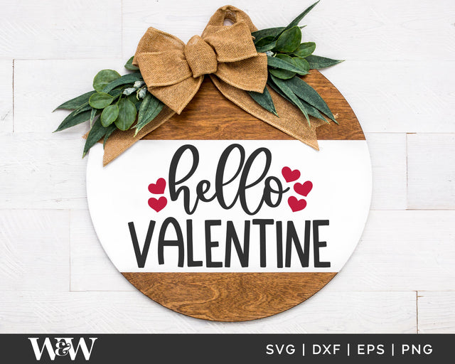 Hello Valentine SVG | Valentine's Day Door Sign SVG SVG Wood And Walt 