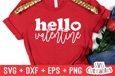 Hello Valentine svg - Valentine's Day - svg - dxf - eps - png - Silhouette - Cricut - Cut File - Digital Download SVG Svg Cuttables 