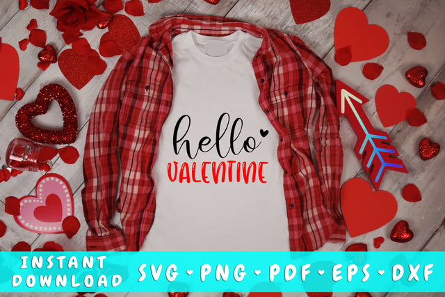 Hello Valentine SVG, Valentine's Day SVG SVG HappyDesignStudio 