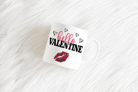 Hello Valentine SVG with Leopard Print Lips SVG B Renee Design 