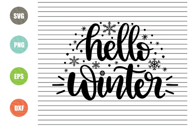 Hello Winter (1) Svg - Christmas Svg, Png, Dxf, Eps Cut Files SVG Artstoredigital 