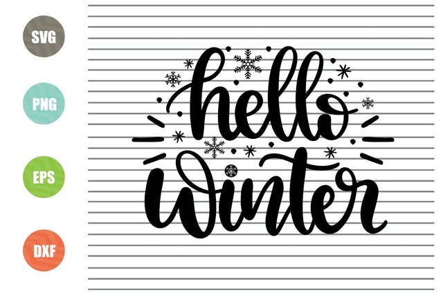 Hello Winter (2) Svg - Christmas Svg, Png, Dxf, Eps Cut Files SVG Artstoredigital 