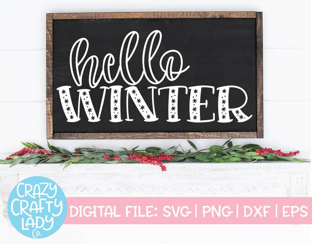 Hello Winter | Christmas SVG Cut File SVG Crazy Crafty Lady Co. 