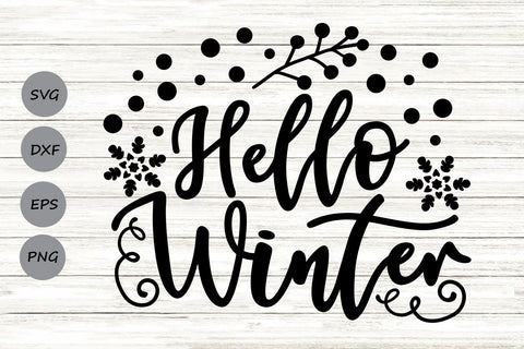 Hello Winter| Christmas SVG Cutting Files. SVG CosmosFineArt 